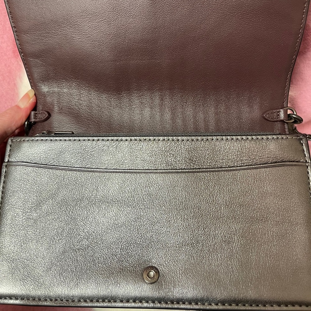 Coach Callie Foldover Chain Clutch | Graphite Mult - Picture 3 of 12